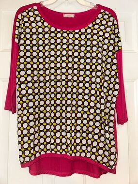 Soprano Artsy Polka Dot Relaxed Top JR XL/16 Bold Fun Colorful Casual Modern